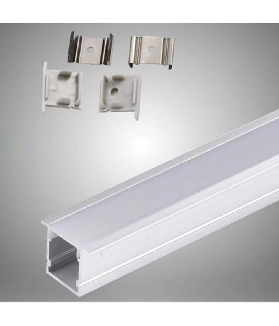 10 PERFILES ALUMINIO 2 METROS CON TAPA MATE PARA TIRAS LED AL-16