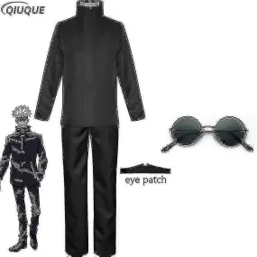 2023 Anime Jujutsu Kaisen Gojo Satoru Costume Tops Pants Eye Patch Male Uniform Wigs-R