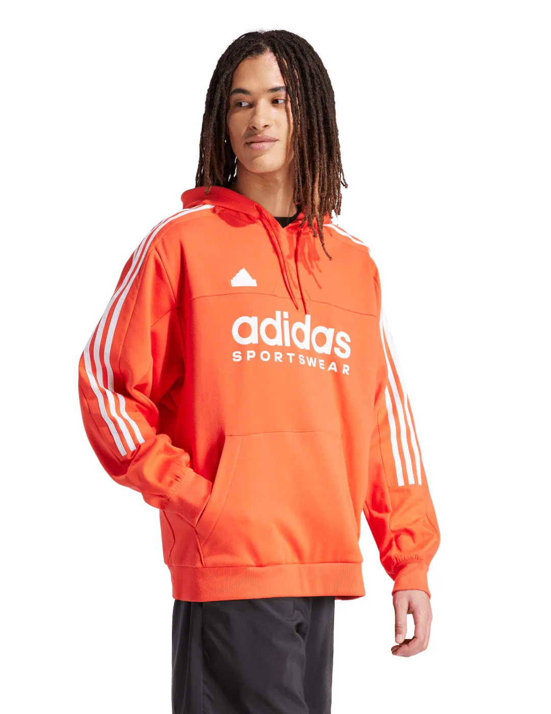 adidas TIRO men's hooded sweatshirt, orange/white
