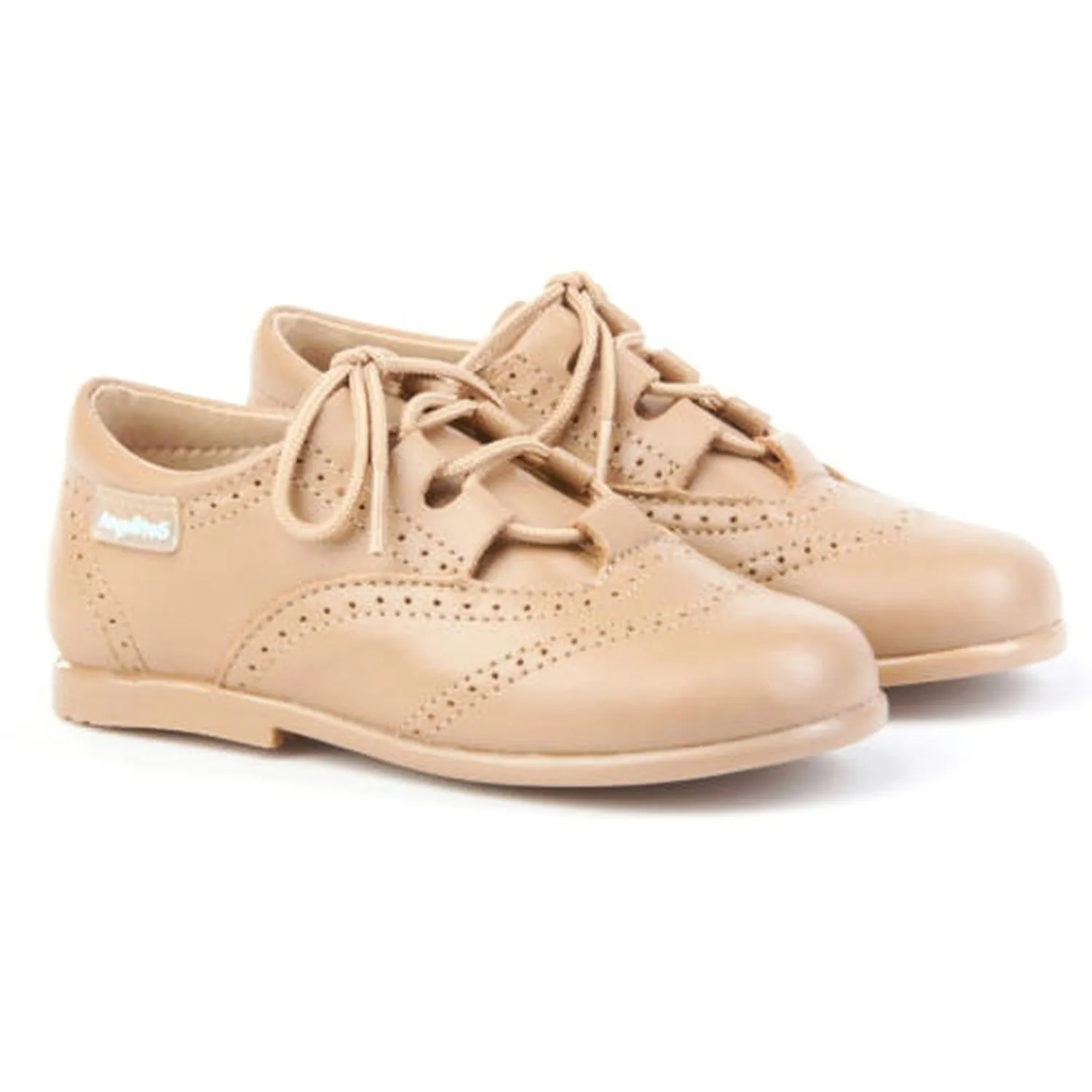 Brown Leather Little Boy Angelitos 12685-18 Shoes (Sizes 18 to 27)