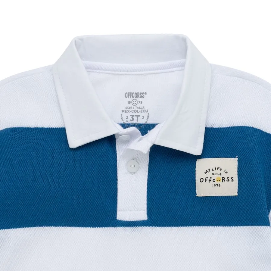 Short sleeve polo shirt in fabric