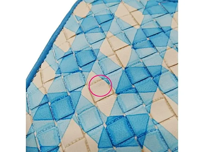Cartera larga para mujer Bottega Veneta Blanco Azul 