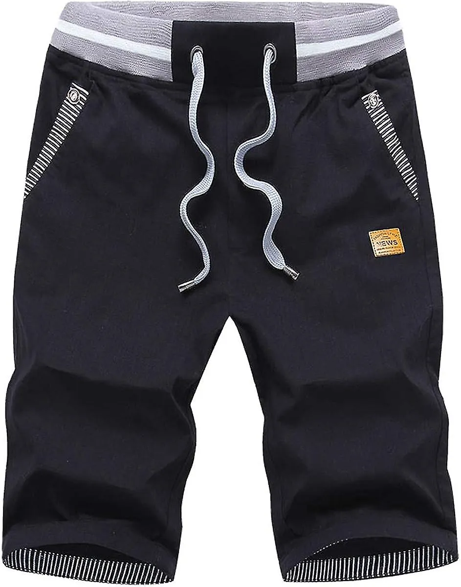 Classic Fit Drawstring Shorts for Men with Elastic Waist and Pockets