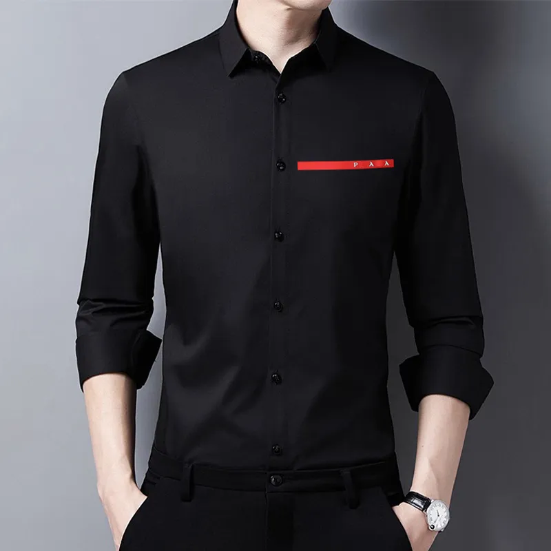 Diseñador de camisas de vestir para hombres de lujo estiramiento de la solapa informal de negocios