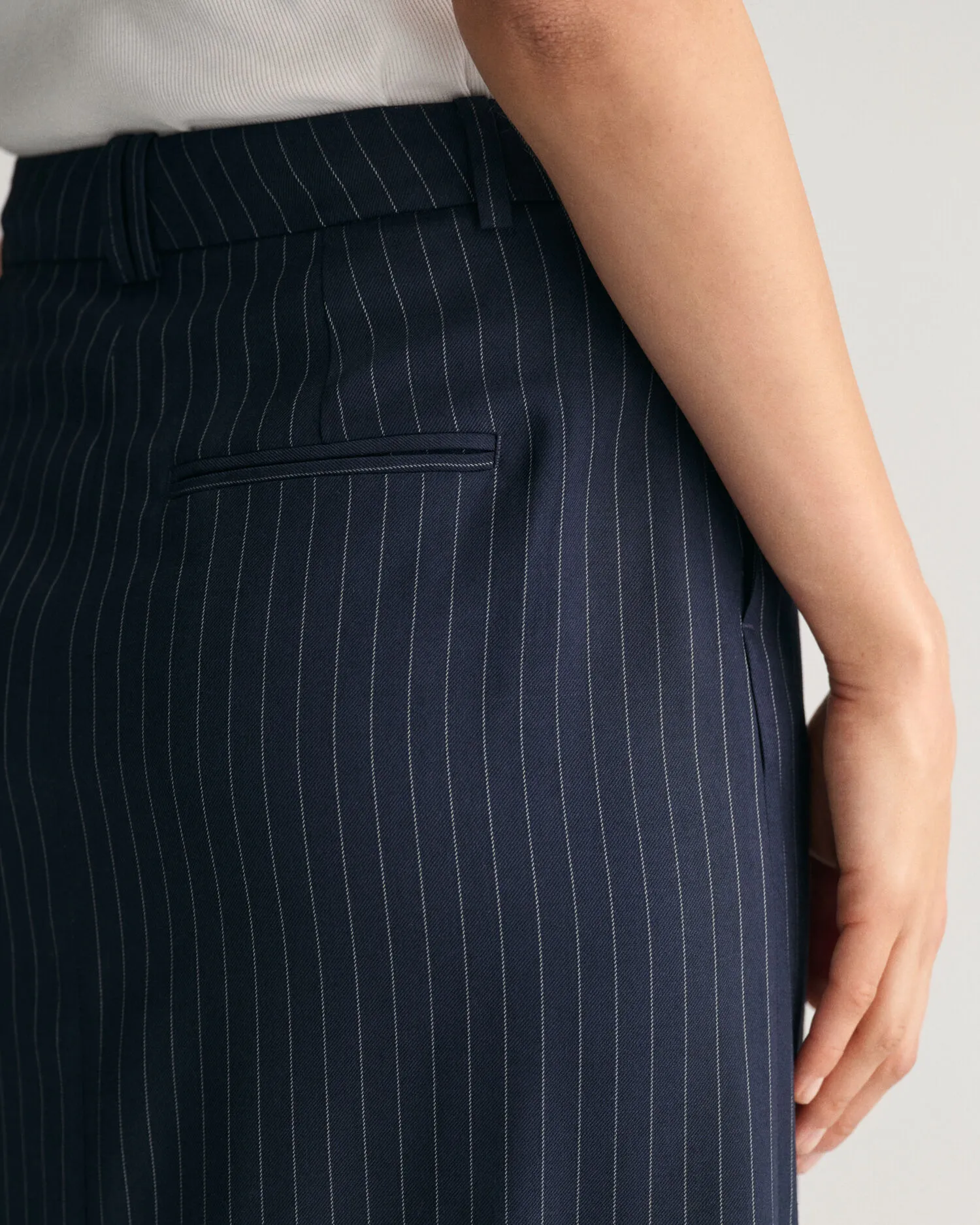 Pleated Striped Maxi Skirt
