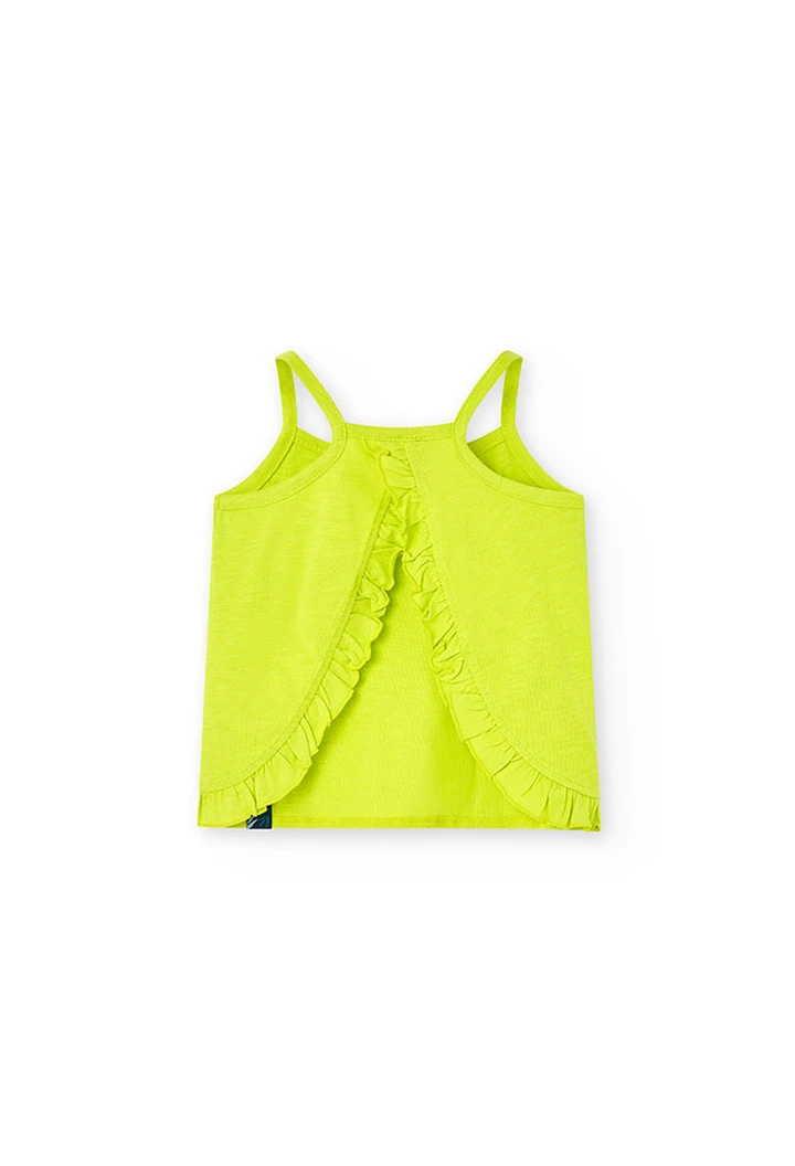 Green knitted girl's flamé t-shirt