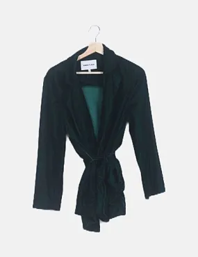 Green velvet suit by Bimba&Lola