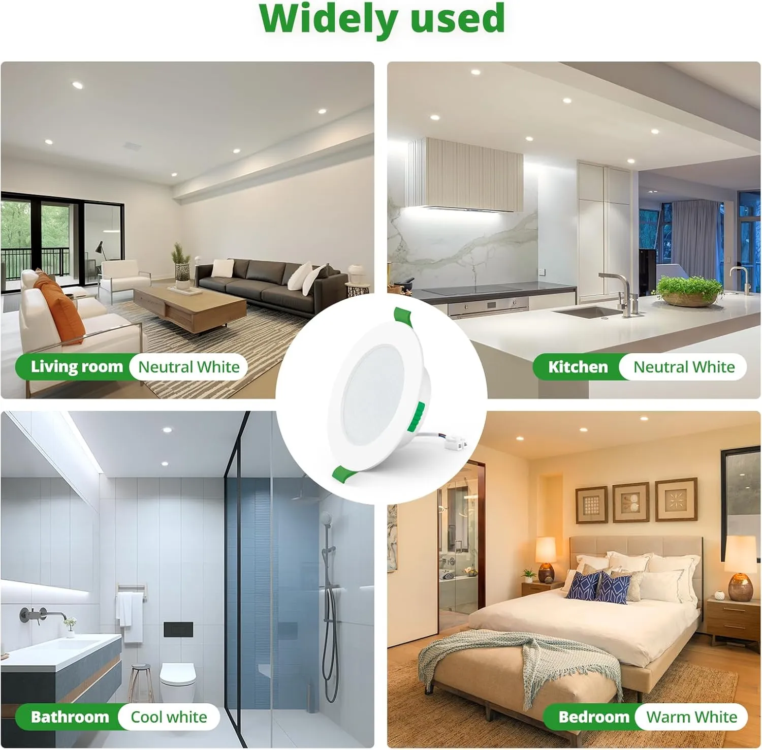 HOMEOW Pack 20 Downlight LED Techo Empotrable Regulable, 7W 220V Focos LED Interior Techo 3CCT Temperatura de Color Regulable, I
