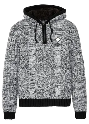 Black Heathered Slim Fit Hoodie Jersey