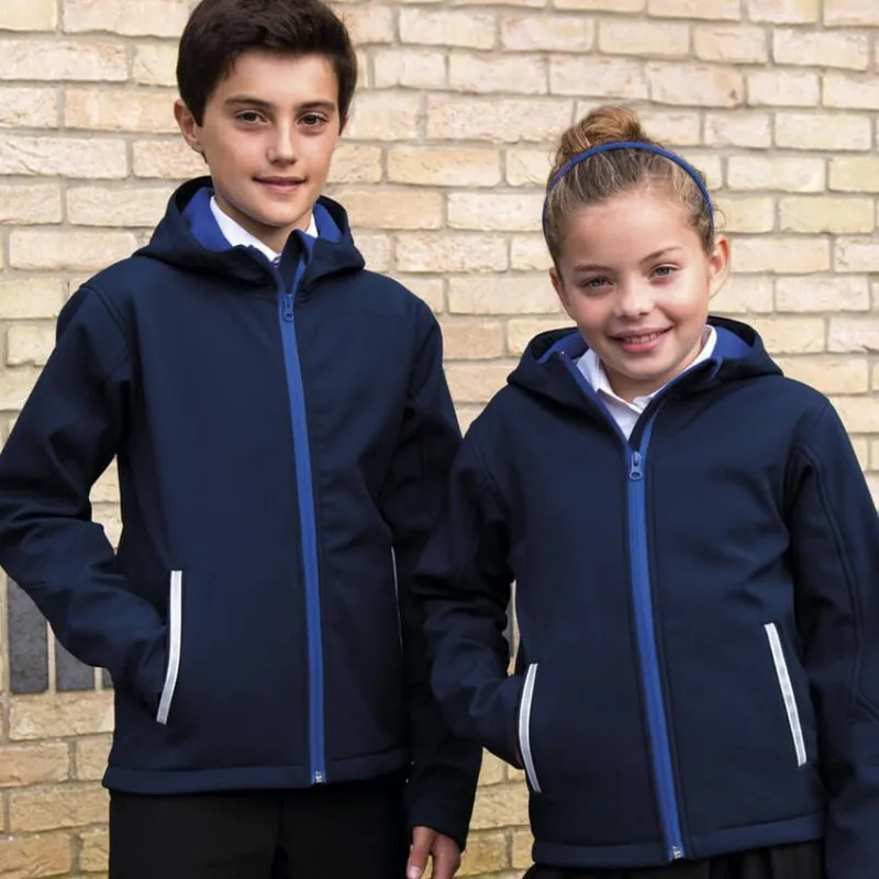 Kids Softshell Hooded Jacket - Result Tx.