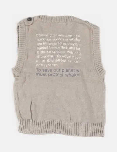 Beige Knit Vest by Kitchoun