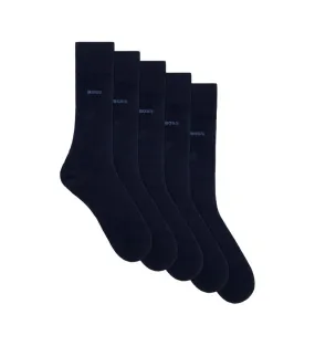 Set of 5 navy blue mid-length socks