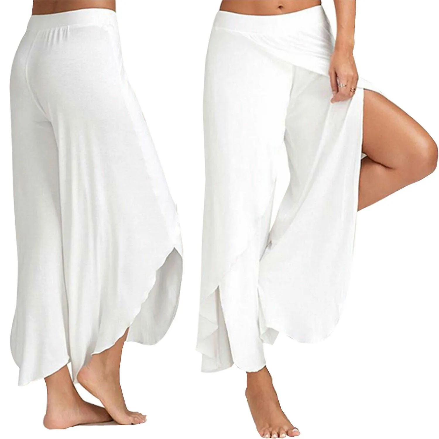 Aquarius Super Soft Modal Spandex Yoga Pilates Pants, White XL