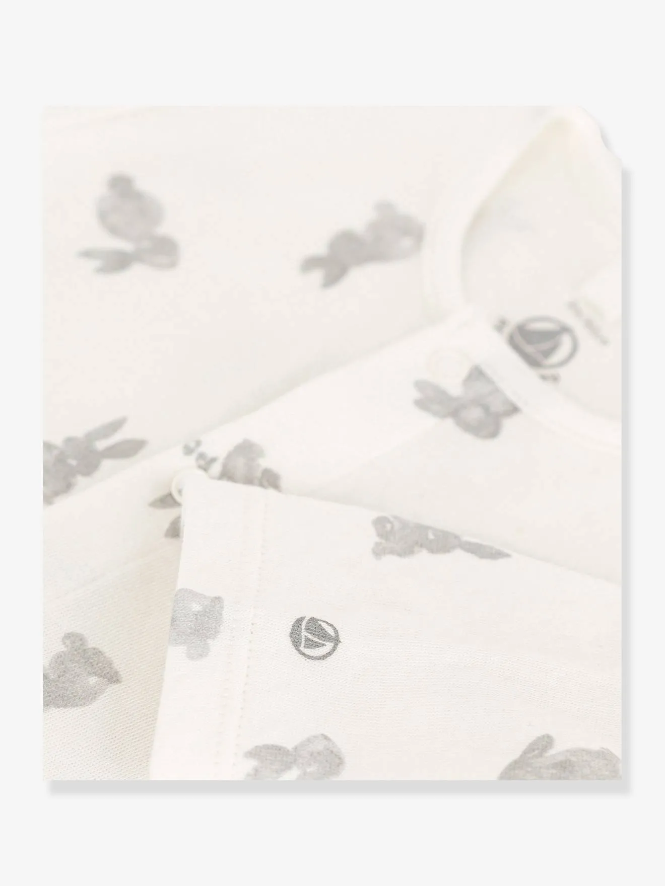 Petit Bateau baby bunny tube knit pajamas.