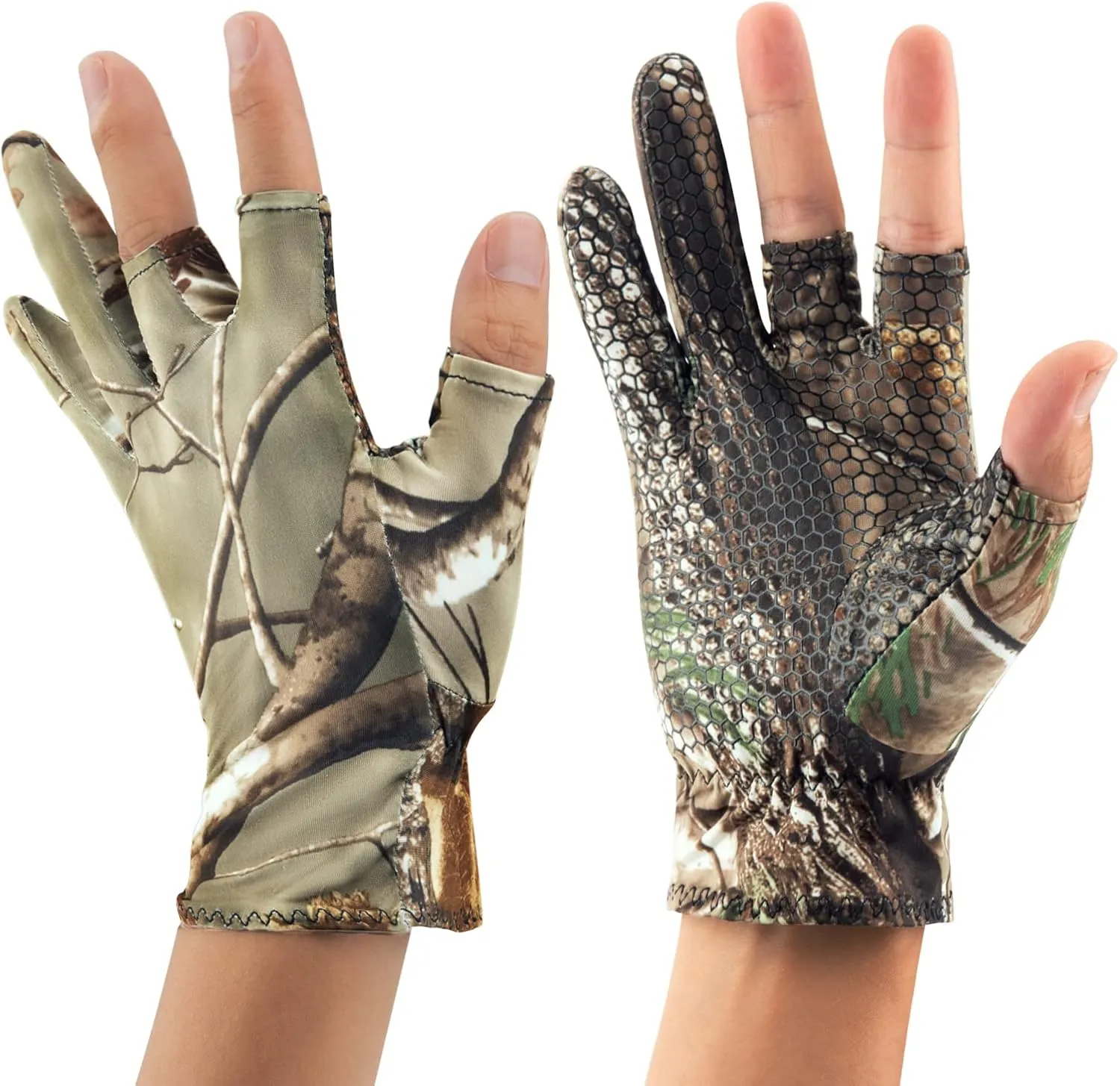 QualyQualy Guantes de Pesca y Caza Camuflaje Antideslizantes  Guantes de Caza y Pesca Hombre  Guantes sin Dedos Caza y Pesca