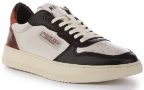 Replay Reload Mix Zapatillas con cordones de piel para hombre en negro beige