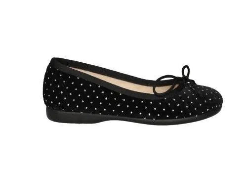Velvet Black Polka Dot Silver Bow Thin Cord Salon