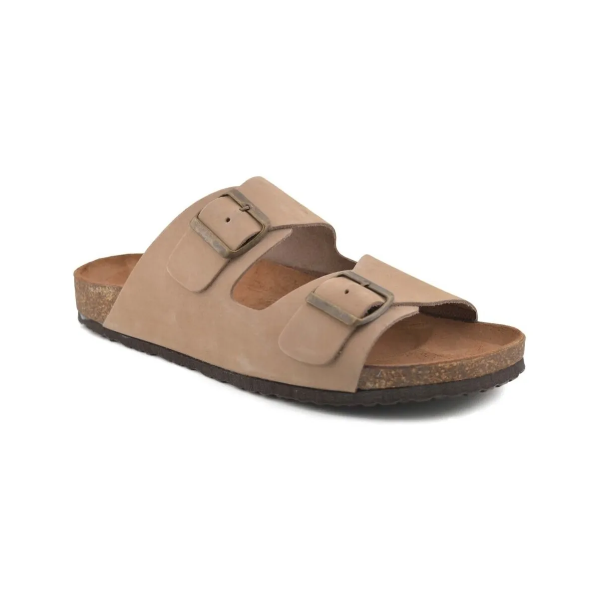 Men's Beige Leather Bio Sandals by