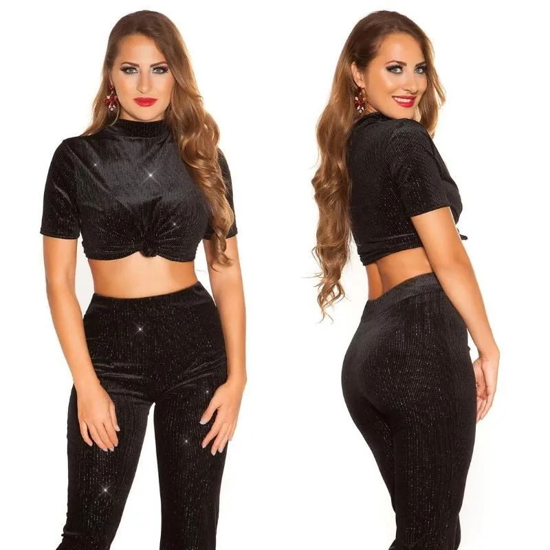 Shiny NG velvet top crop
