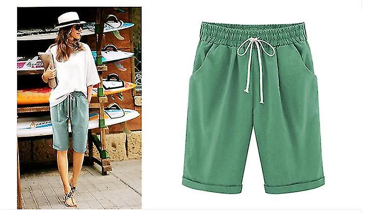 Summer Beach Shorts Women's Plus Size Elastic Waist Casual Short Pants S-6XL