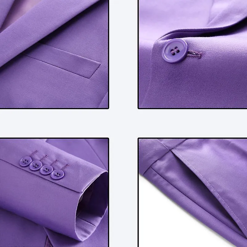 Men's Slim Fit 3-Piece 1-Button Wedding Business Tuxedo Suit Set