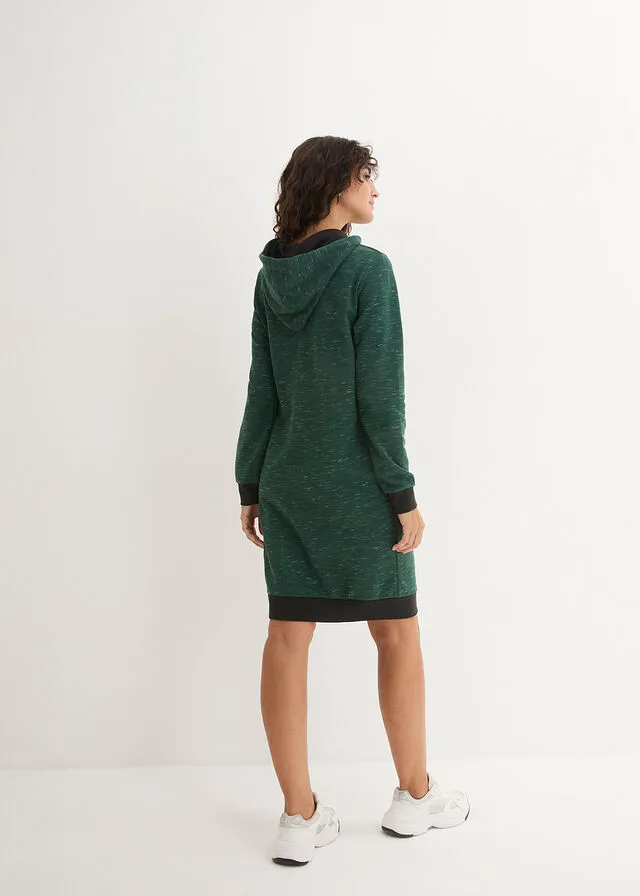 Hooded Olive Green Sweatshirt Dress