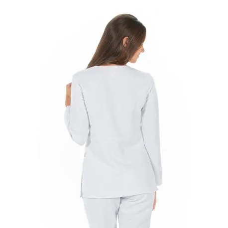 White microfiber jacket with short sleeves