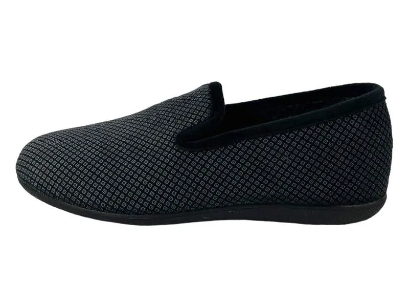 Zel's black closed cloth shoes for men by Lois